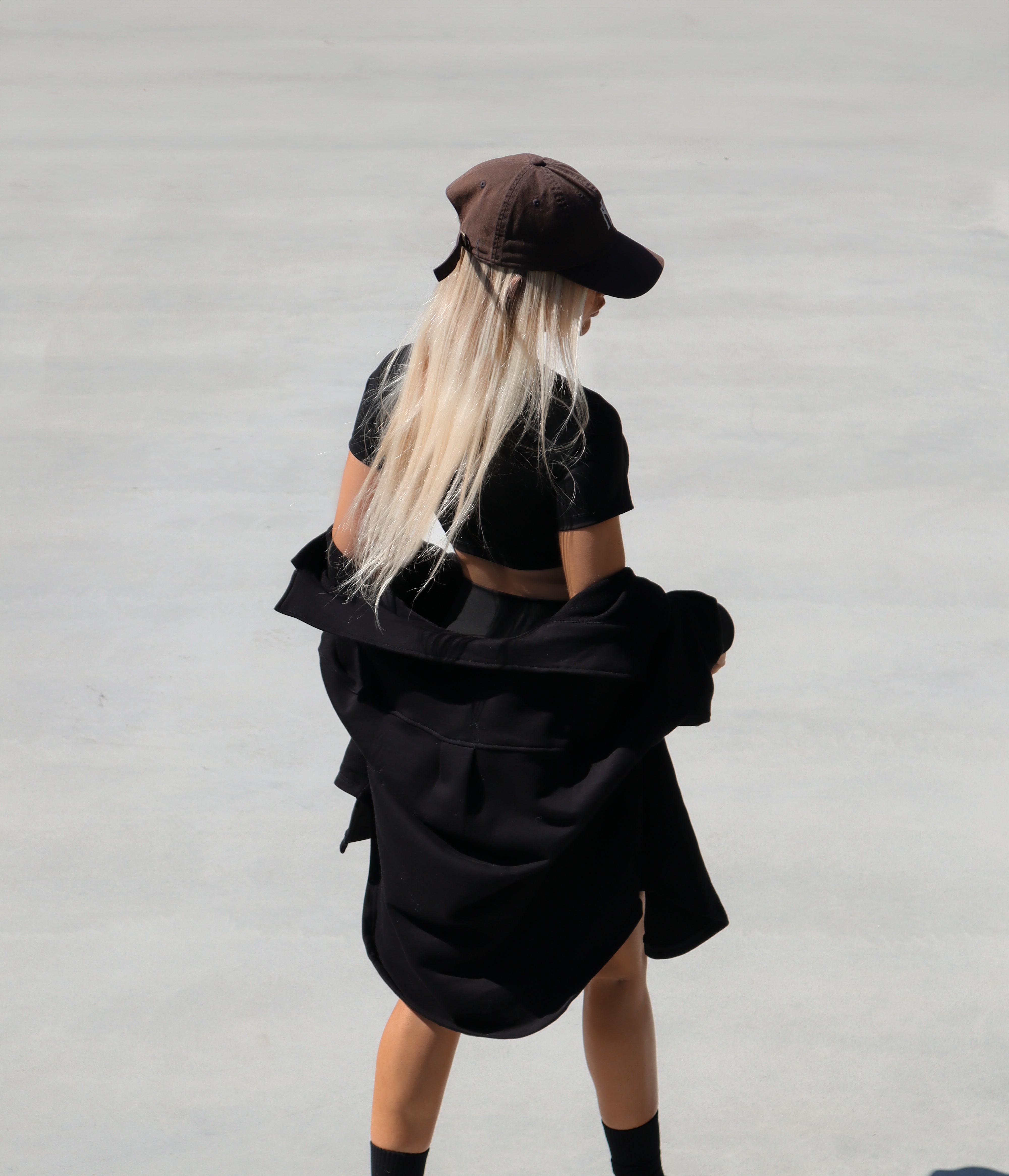 Black oversized shirt with button detailing