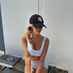 blue matching activewear set
