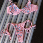 pink floral bikini - women's pink bikini