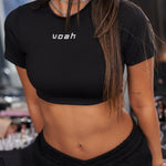 baby tee, women's black mini tee