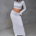 grey maxi skirt, women's grey skirt